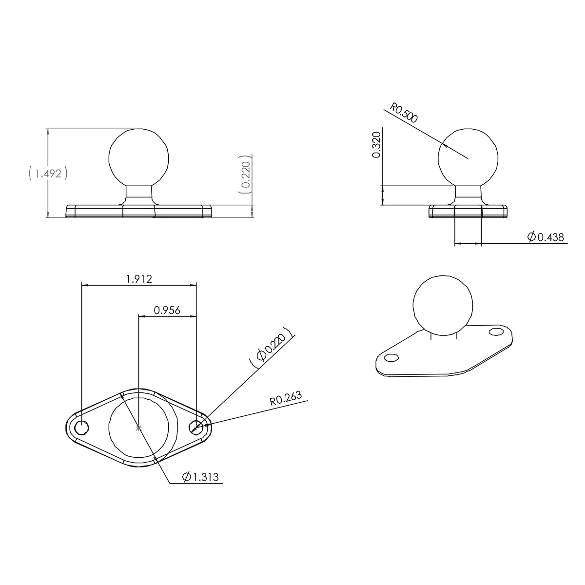 RAM Mount - Diamond Ball Base