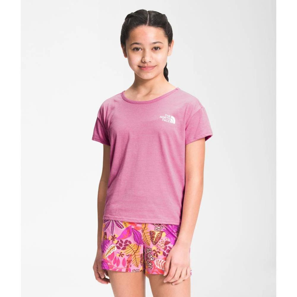 The North Face - Short Sleeve Tri-Blend Tee Girls - Misty Jade Stripe