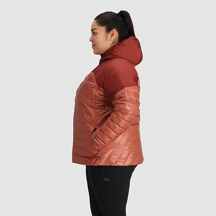 Outdoor Research - Helium Down Hoodie - Women's Plus - Cinnamon/Brick