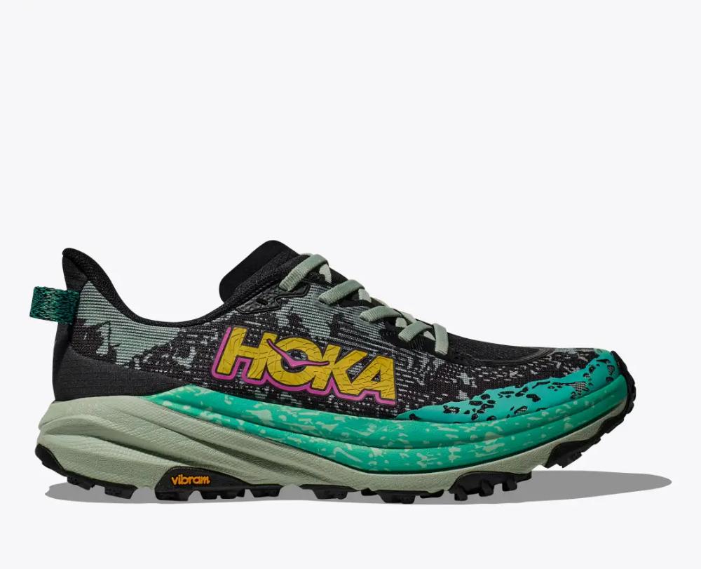 Hoka - Speedgoat 6 - Women's - Black / Aloe Vera