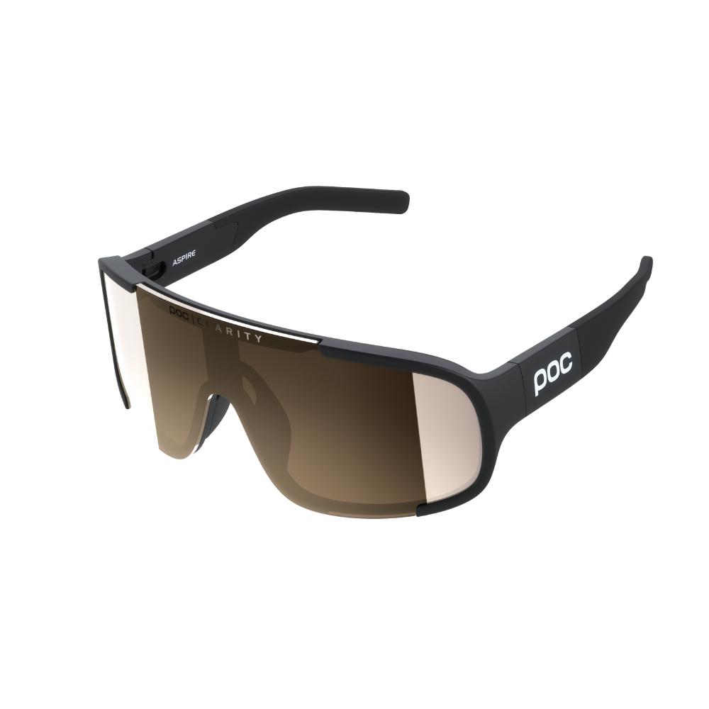 POC - Aspire Sunglasses - Black; Brown/Silver Mirror