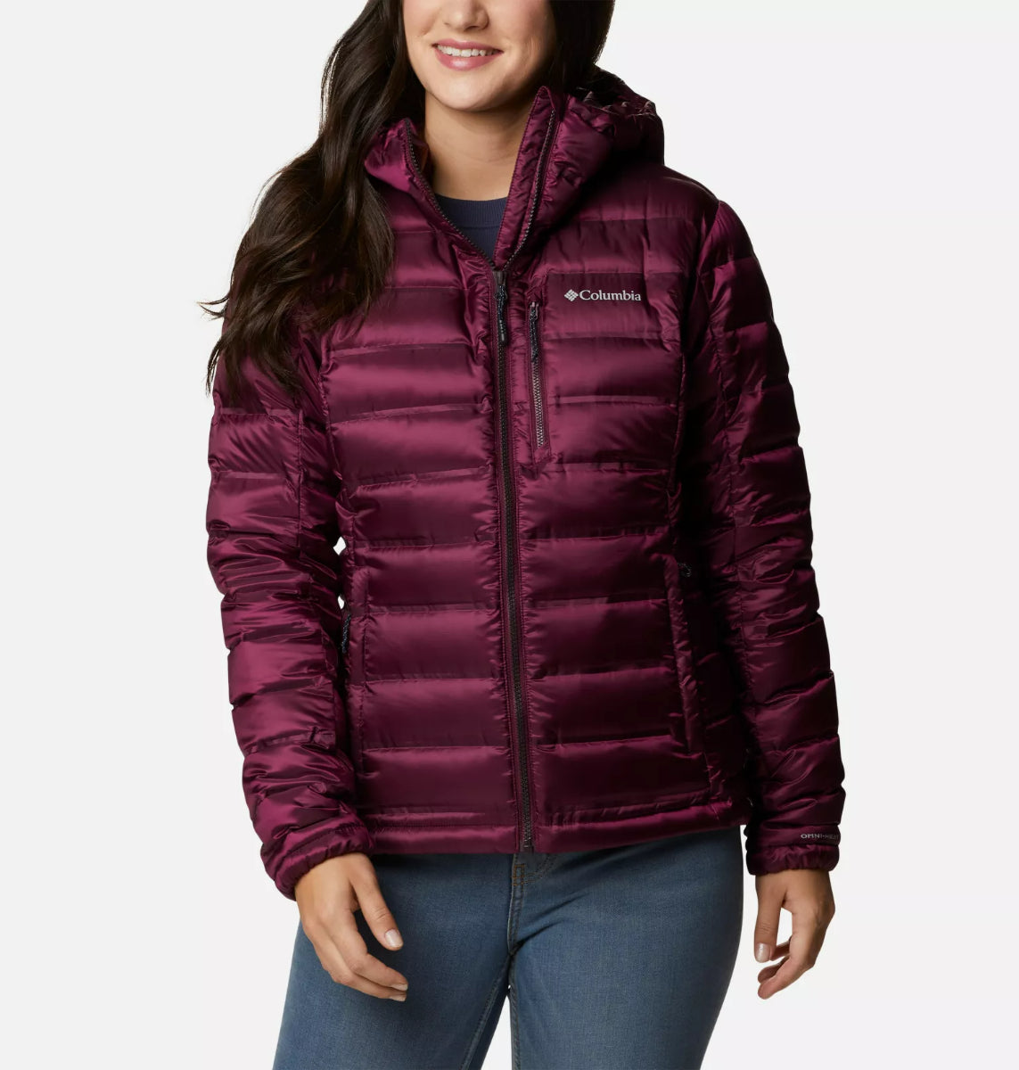 Columbia - Womens Pebble Peak Down Hooded Jacket - Marionberry