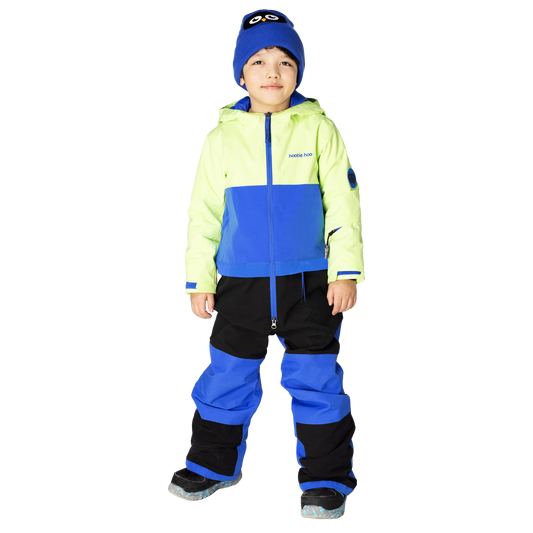 Kids Vista Insulated Snowsuit - Lime/Vivid Blue/Raven Black