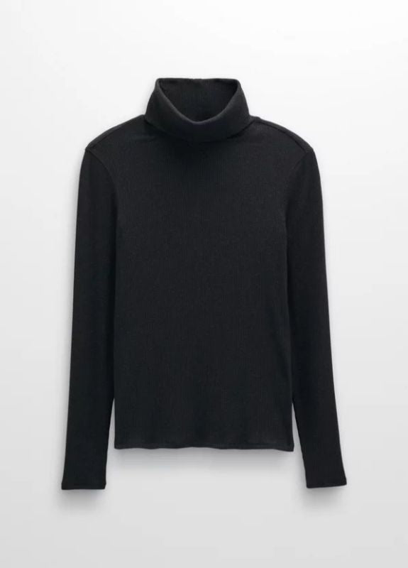 Prana - Foundation Rib Turtleneck - Black Heather