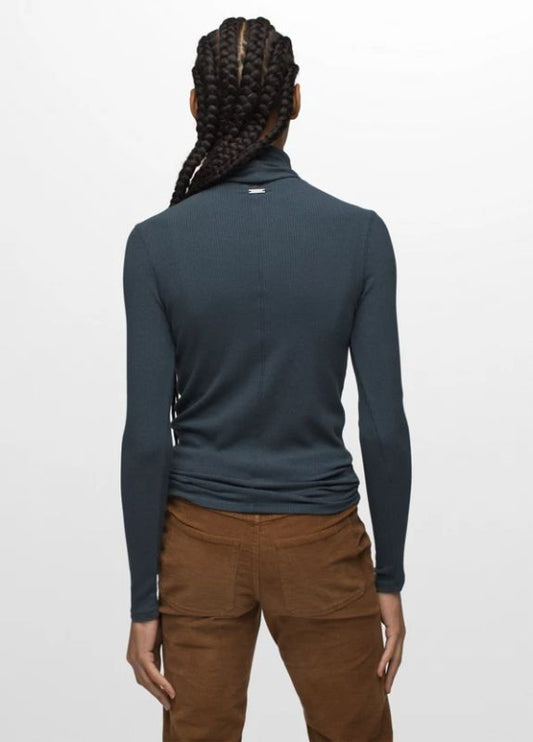 Prana - Foundation Rib Turtleneck - Black Heather