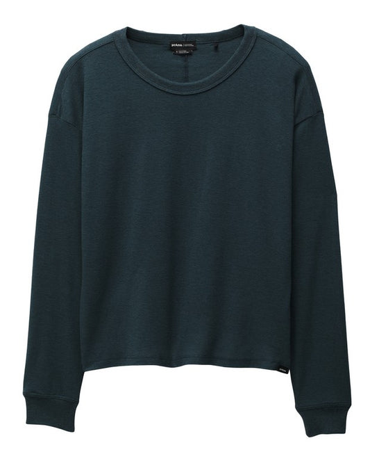 Prana - Cozy Up Long Sleeve Crew - Stormy Night Heather