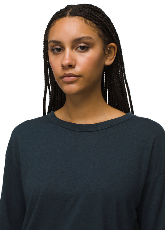 Prana - Cozy Up Long Sleeve Crew - Stormy Night Stripe