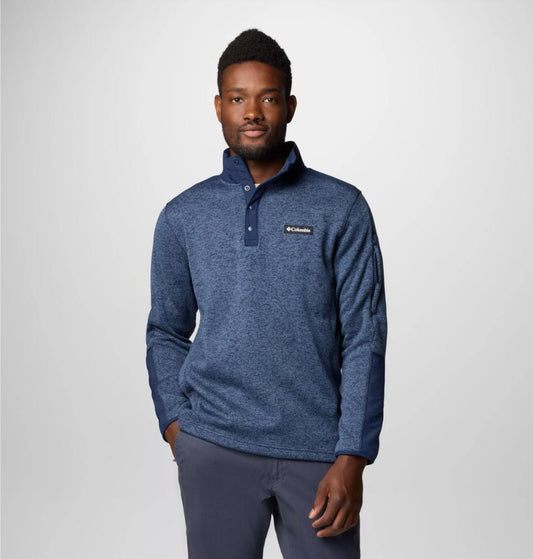 Columbia - Sweater Weather Half Snap - Men's - Dark Mtn Heather, Collegiate Navy
