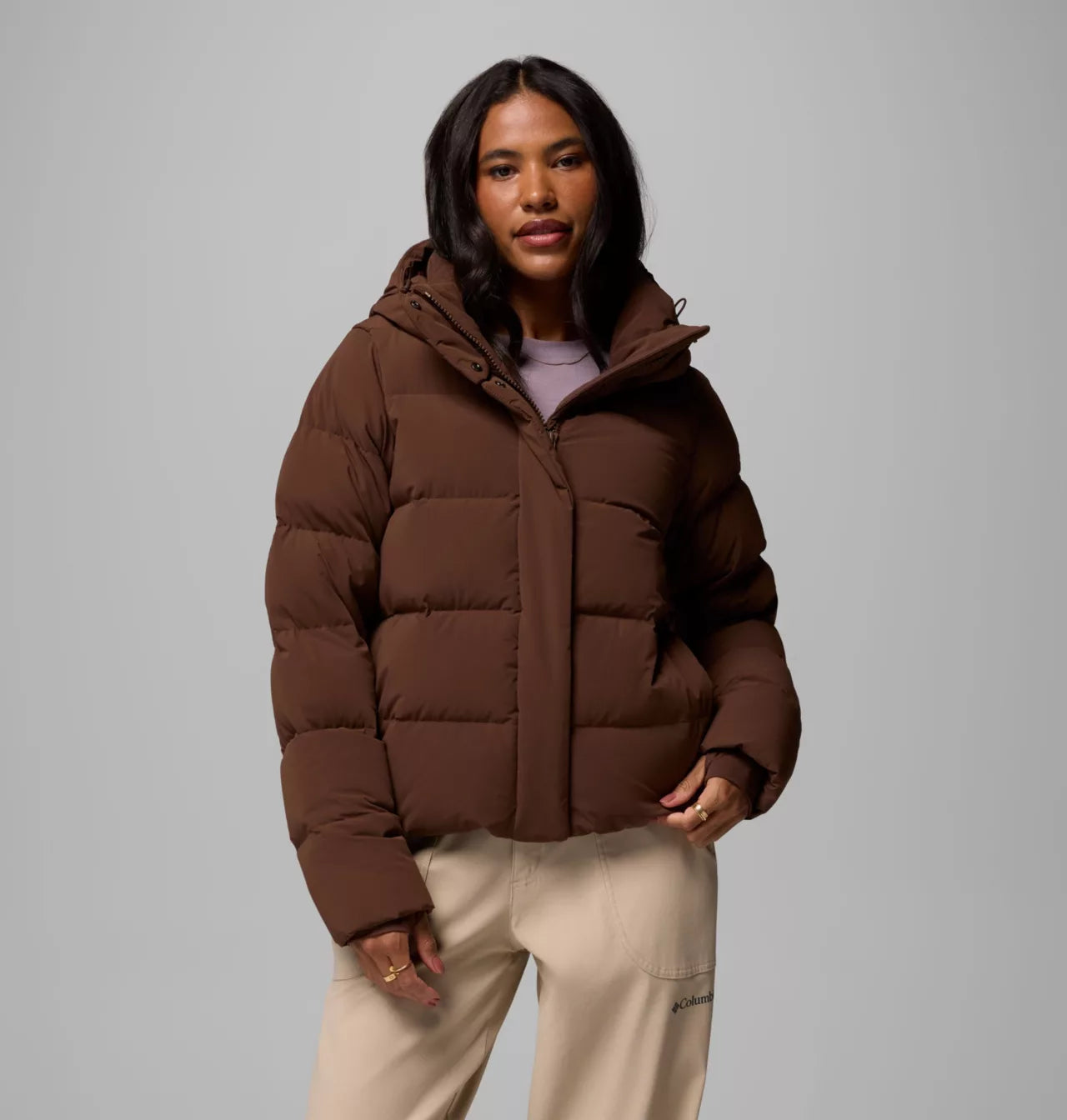 columbia amaze puff tobacco LONG HOODED JACKET - Down coat this jacket delivers on all fronts Columbia - Amaze Puff Hooded