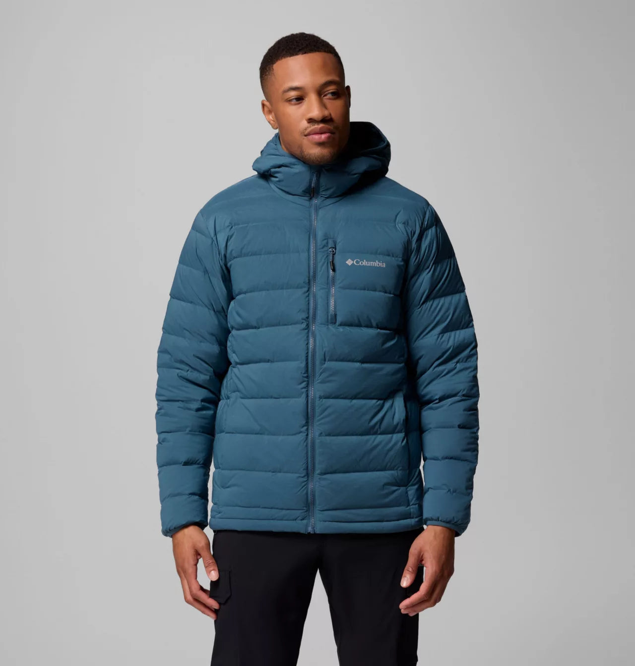 Columbia - Drift Peak Stretch Down Hooded Jacket - Everblue Columbia - Drift Peak Stretch Down Hooded Jacket - Everblue