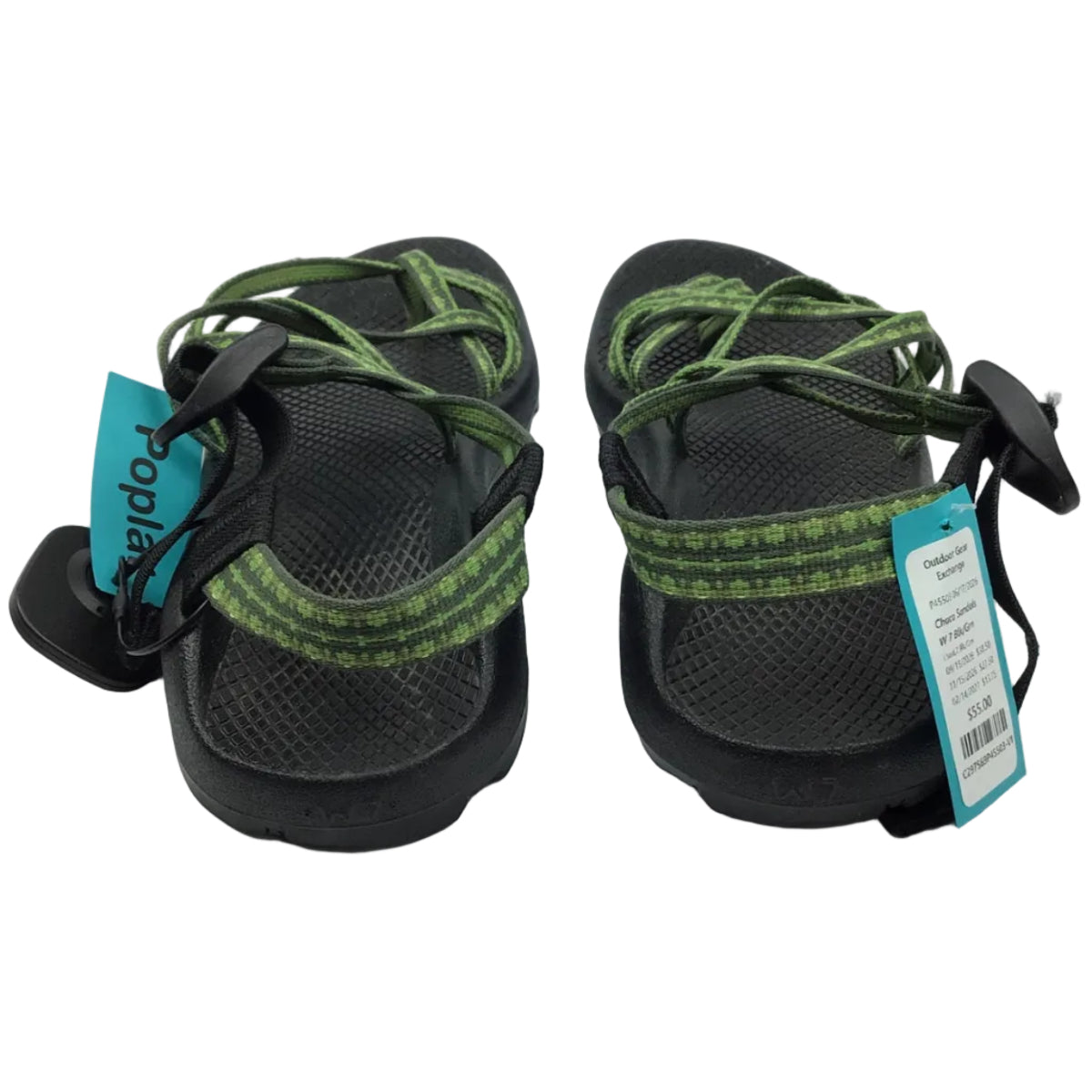 Chaco Sandals W 7 Blk/Grn