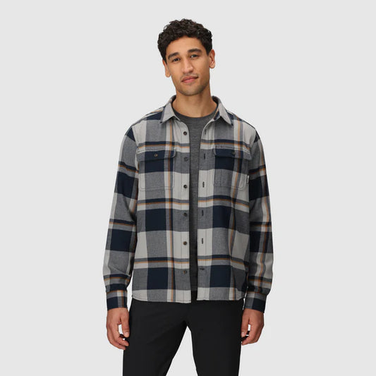 Outdoor Research - Feedback Flannel Twill Shirt - Men's - Dark Navy Plaid