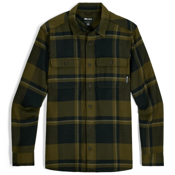 Outdoor Research - Feedback Flannel Twill Shirt - Men's - Dark Olive Plaid