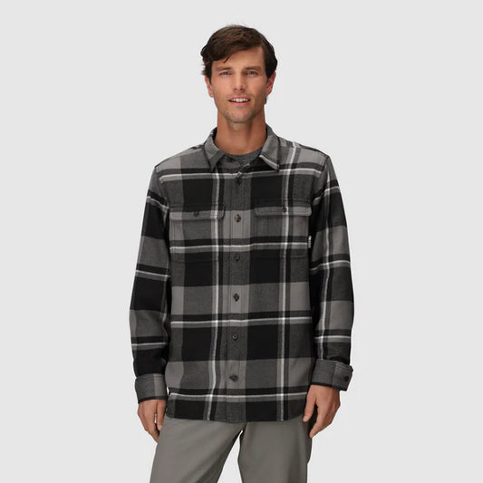 Outdoor Research - Feedback Flannel Twill Shirt - Men's - Black/Pewter Plaid