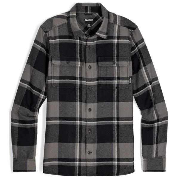 Outdoor Research - Feedback Flannel Twill Shirt - Men's - Black/Pewter Plaid