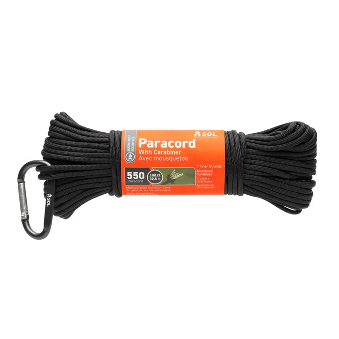SOL - SOL 550 Paracord 100 ft with Carabiner - 100