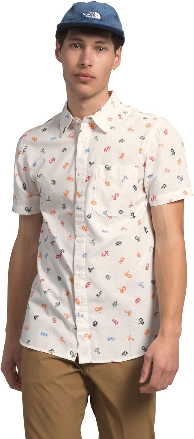 The North Face - Short Sleeve Baytrail Pattern Shirt - Men's - Gardenia White Snakes On A Plain Multi Print