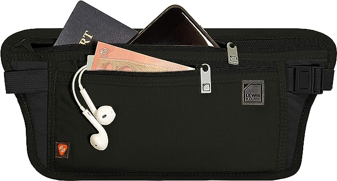 Lewis N Clark - RFID Waist Stash Belt - Black