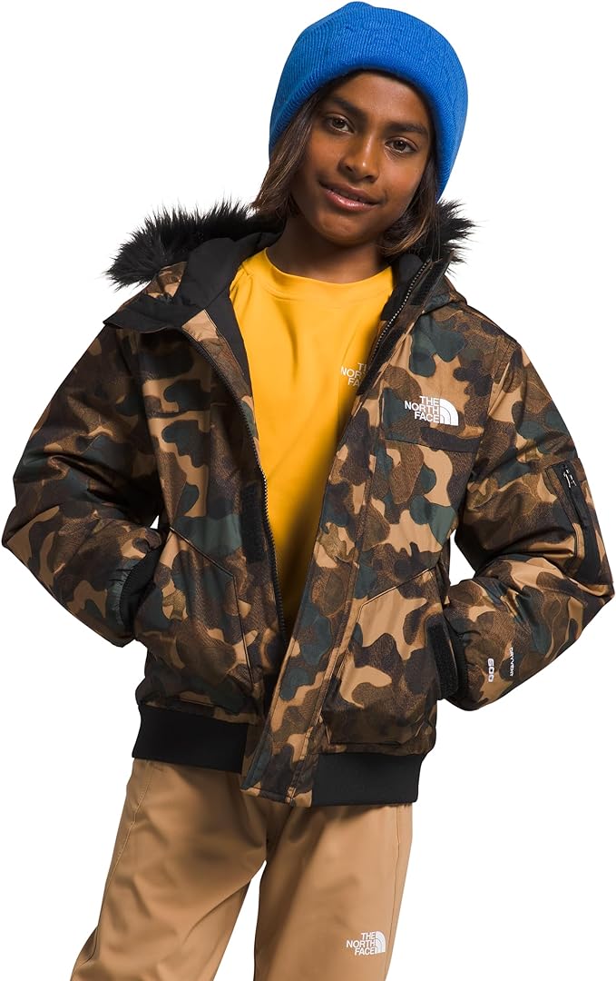 The North Face - Gotham Jacket - Boys' - Utility Brown Camo Texture Small Print