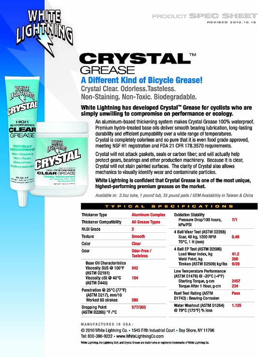 White Lightning - Crystal Grease 3.5oz Tube
