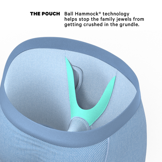 The Chambray All Day | Blue Chambray Long Leg Ball Hammock® Pouch Underwear With Fly
