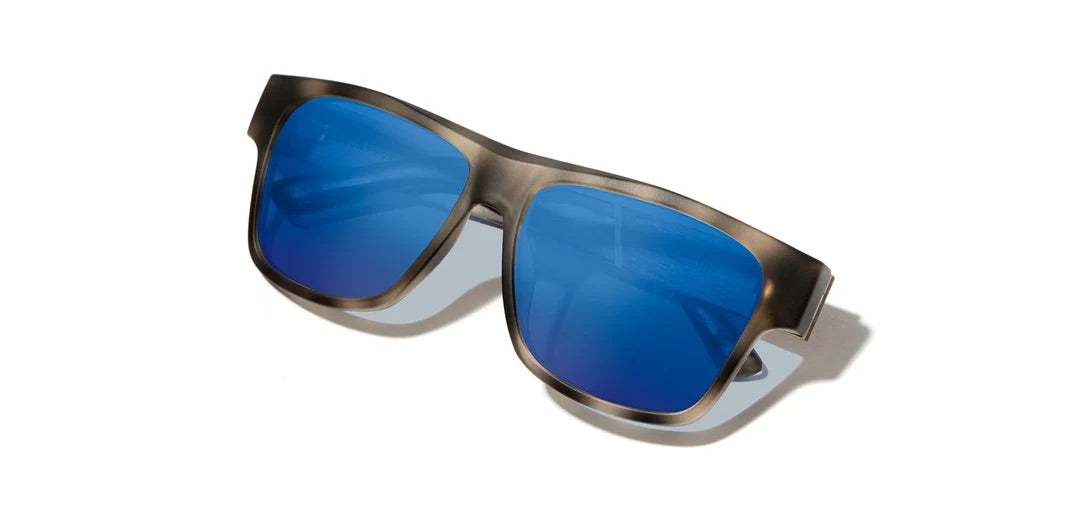 Camp Eyewear - Cliff - Matte Pearl Grey / Walnut; HD Plus Polarized Blue Flash