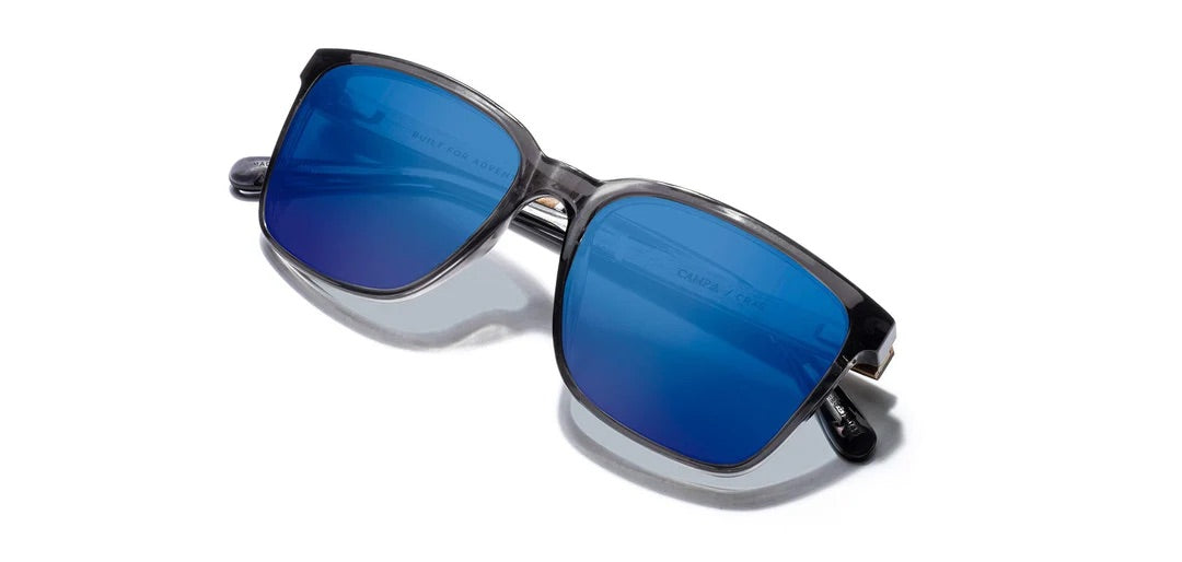 Camp Eyewear - Crag - Fog / Walnut; HD Plus Polarized Blue Flash