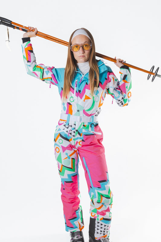 The Geodisiac | Retro Neon Curved Fit Women's One Piece Ski Suit