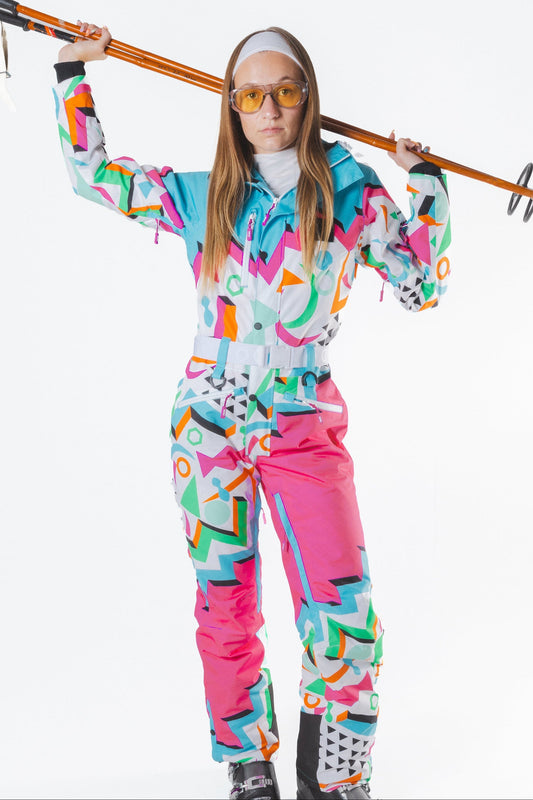 The Geodisiac | Retro Neon Curved Fit Women's One Piece Ski Suit