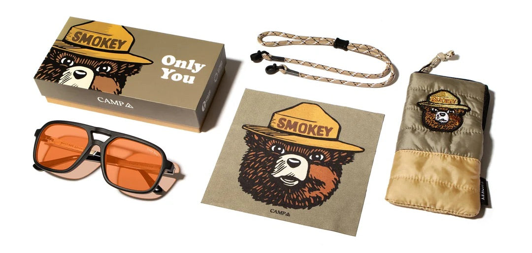 Camp Eyewear - Glacier - Matte Black / Smokey Bear; Amber Polarized