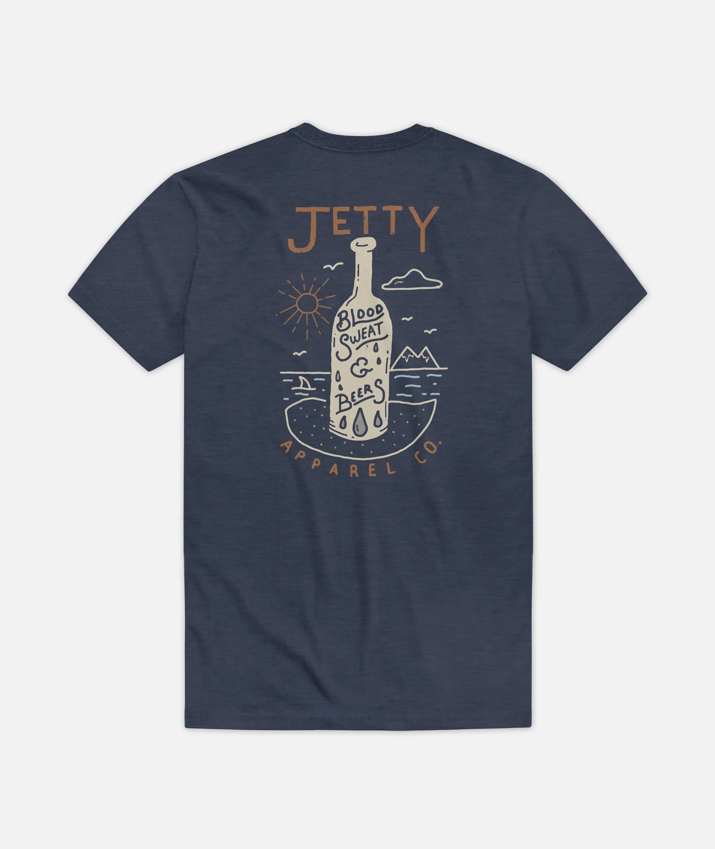 Jetty - Blood Sweat & Beers Tee - Navy