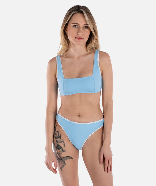 Lou Reversible Bikini Top - Blue
