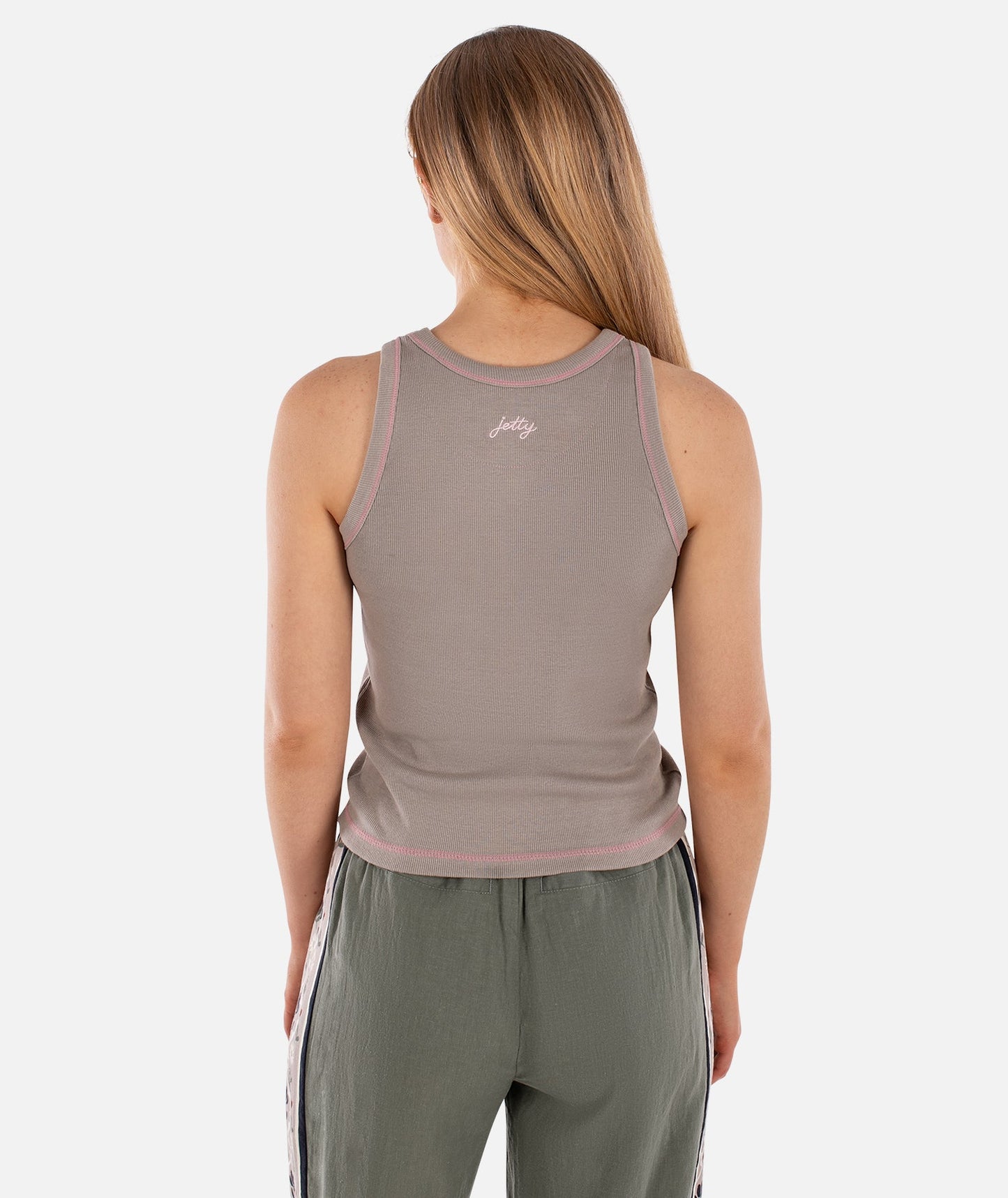 Iris Micro Rib Tank - Warm Grey