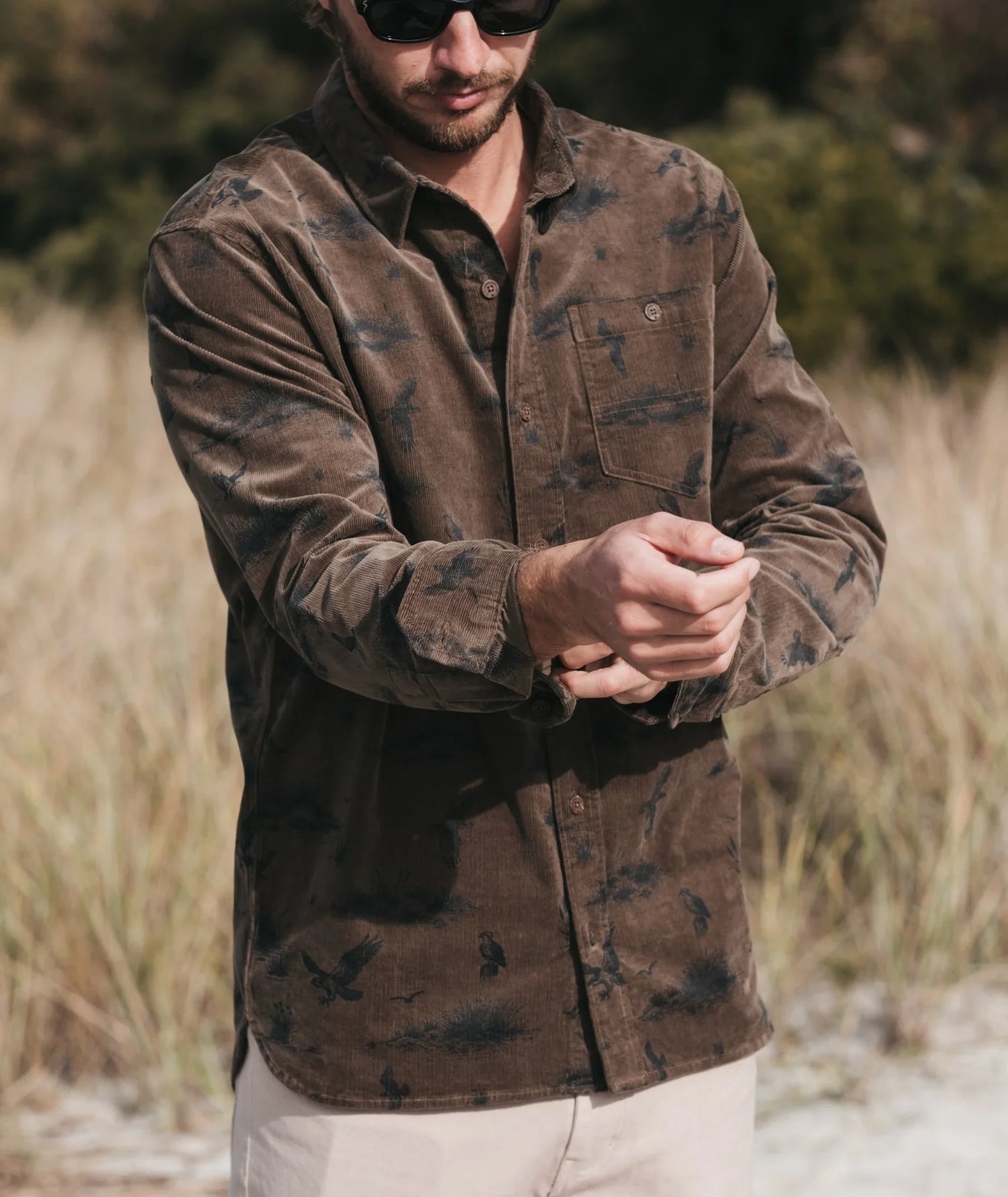 Jetty - Shoals Corduroy Shirt - Olive