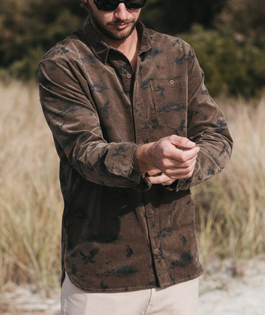 Jetty - Shoals Corduroy Shirt - Olive