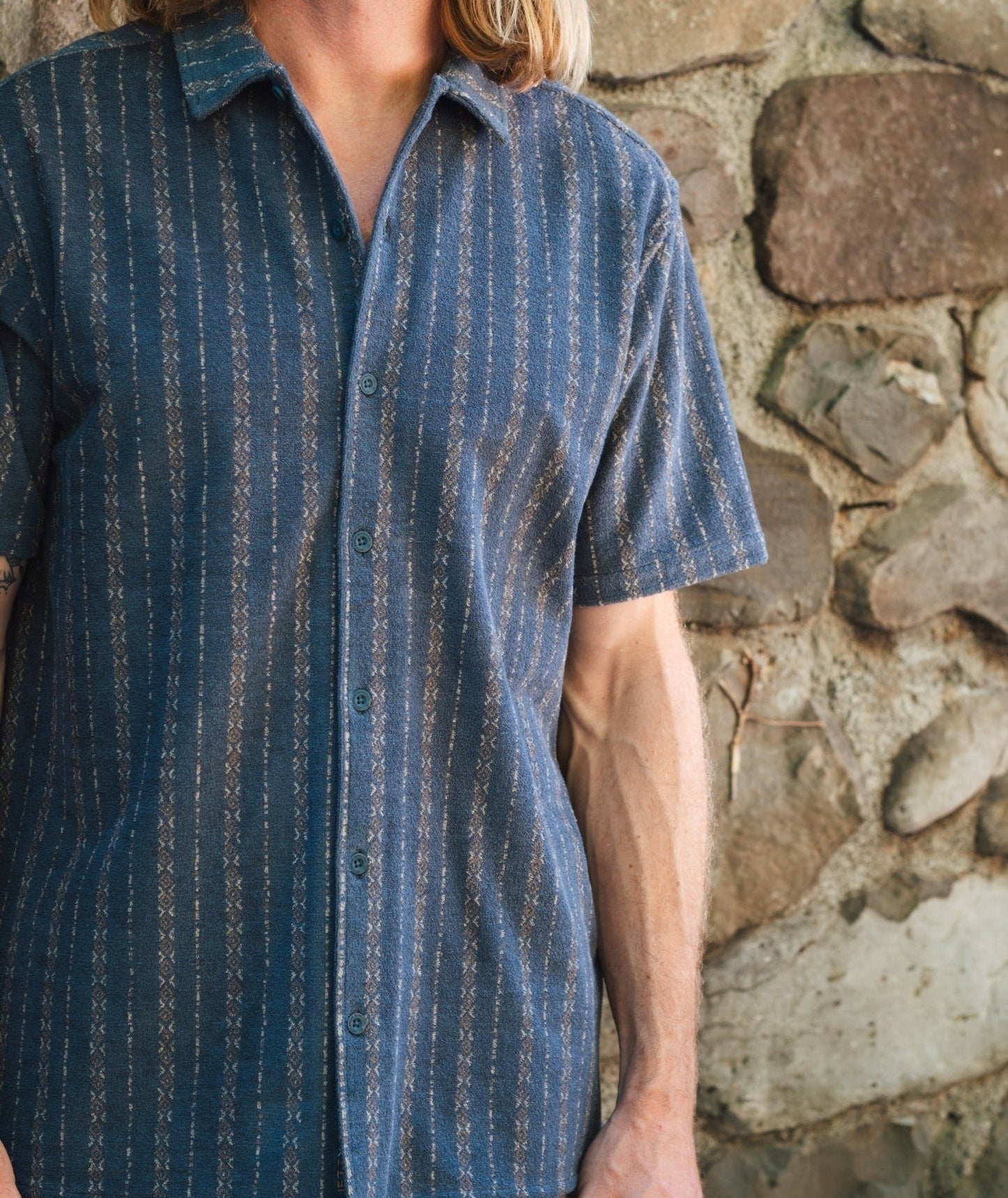 Asbury Knit Button Down - Navy