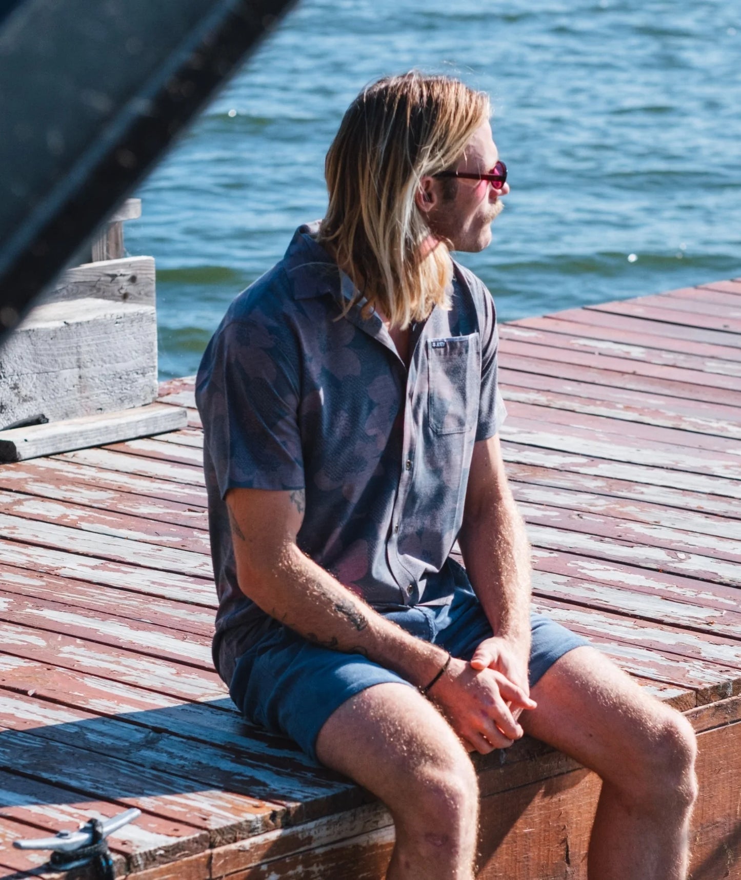 Jetty - Garwood Woven Short Sleeve - Mauve