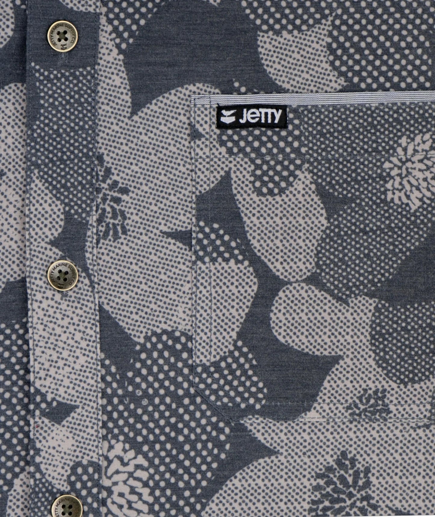 Jetty - Garwood Woven Short Sleeve - Charcoal