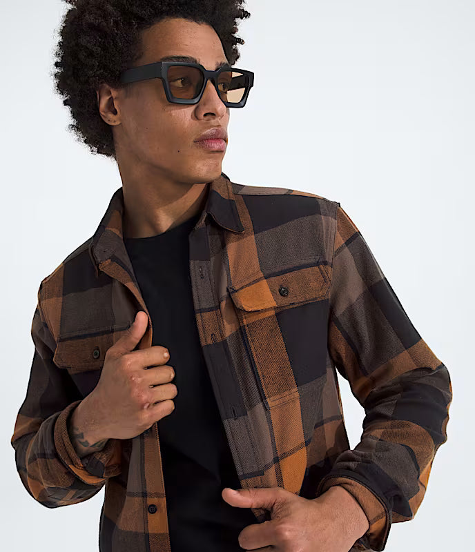 The North Face - Mens Arroyo Flannel Shirt Plaid - Burnt Umber Macro Small Plaid
