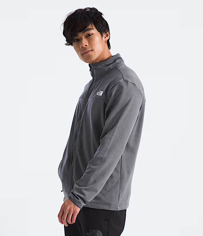 The North Face - Cedar Trail Grid Fleece Full Zip - Men's - Smoked Pearl