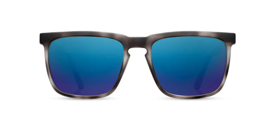 Camp Eyewear - Ridge - Matte Pearl Grey / Walnut; HD Plus Polarized Blue Flash