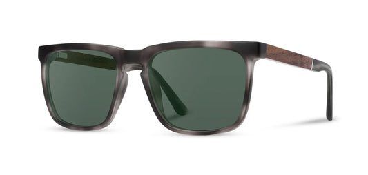 Camp Eyewear - Ridge - Matte Pearl Grey / Walnut; Basic Polarized G15