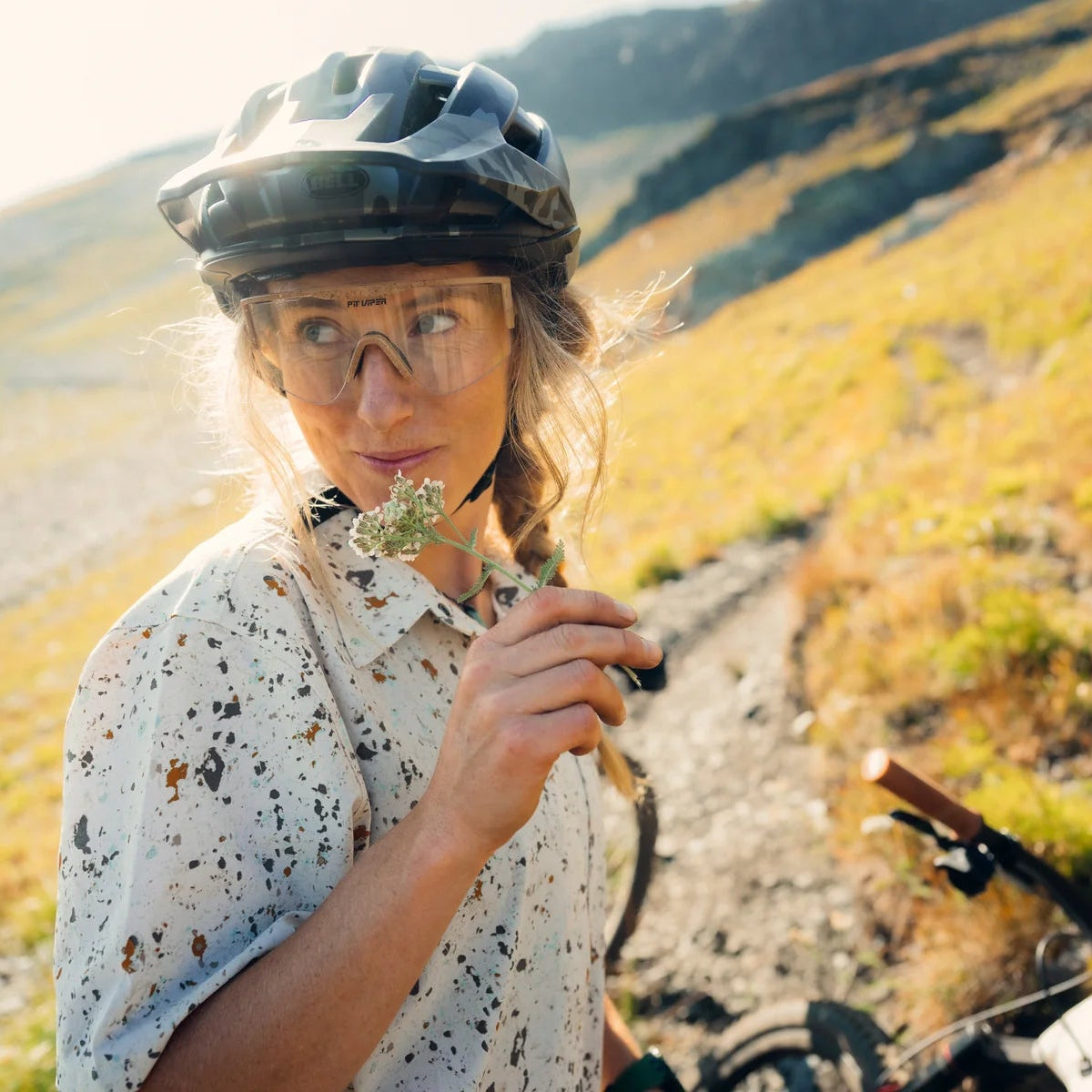 Outdoor Research - Women's Astroman Short Sleeve Sun Shirt - Gravel Creekside Print
