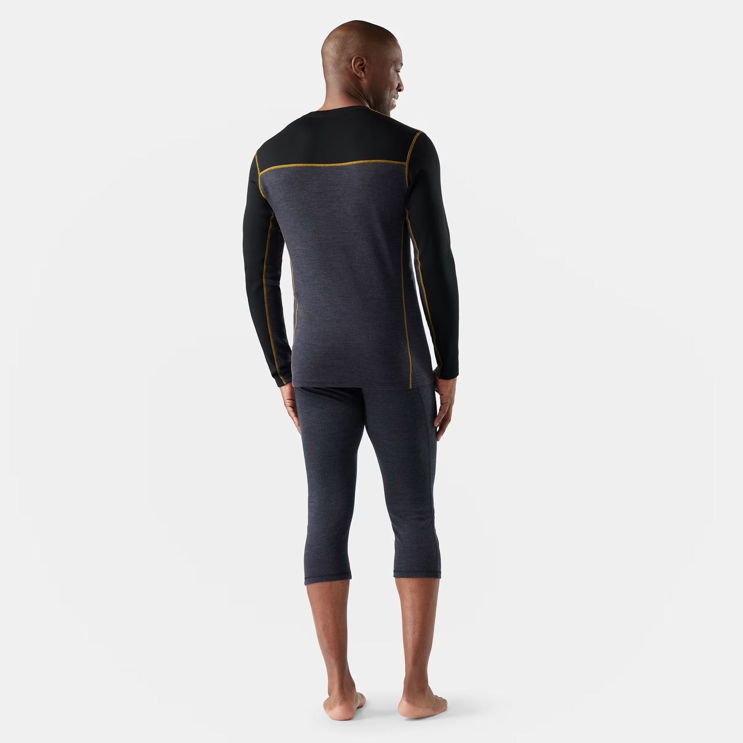 Smartwool - Classic Thermal Merino Base Layer Colorblock Crew - Men's - Charcoal-Honey Gold