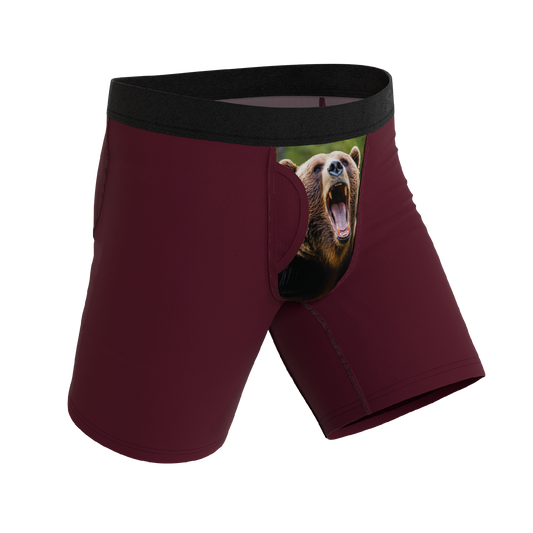 The Scare Bear | Grizzly Bear Long Leg Ball Hammock® Pouch Underwear With Fly