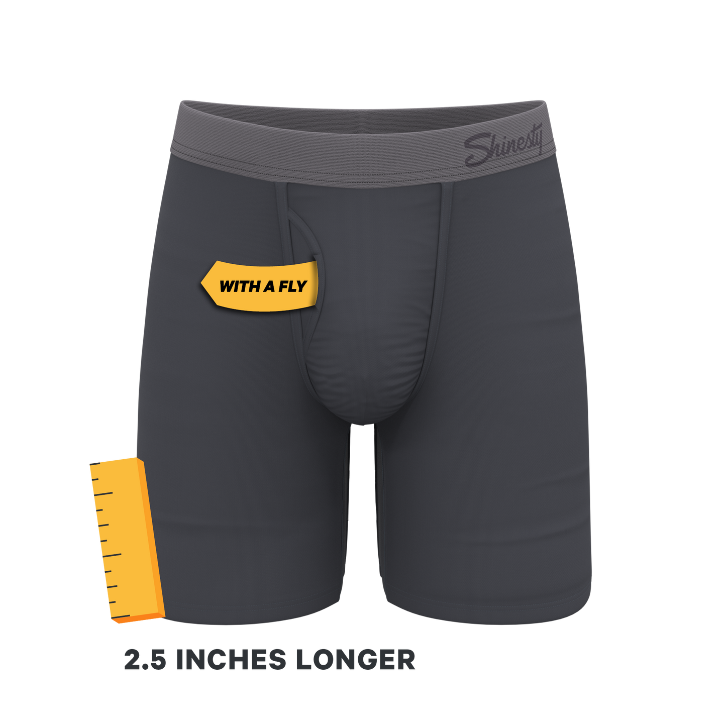 The Slate Expectations | Grey Tonal Long Leg Ball Hammock® Pouch Underwear With Fly