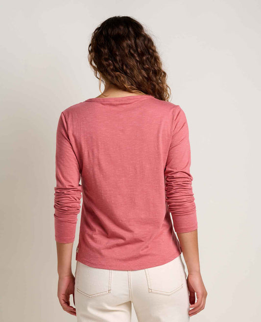 Toad and Co - Marley Long Sleeve V Tee - Dusty Cedar