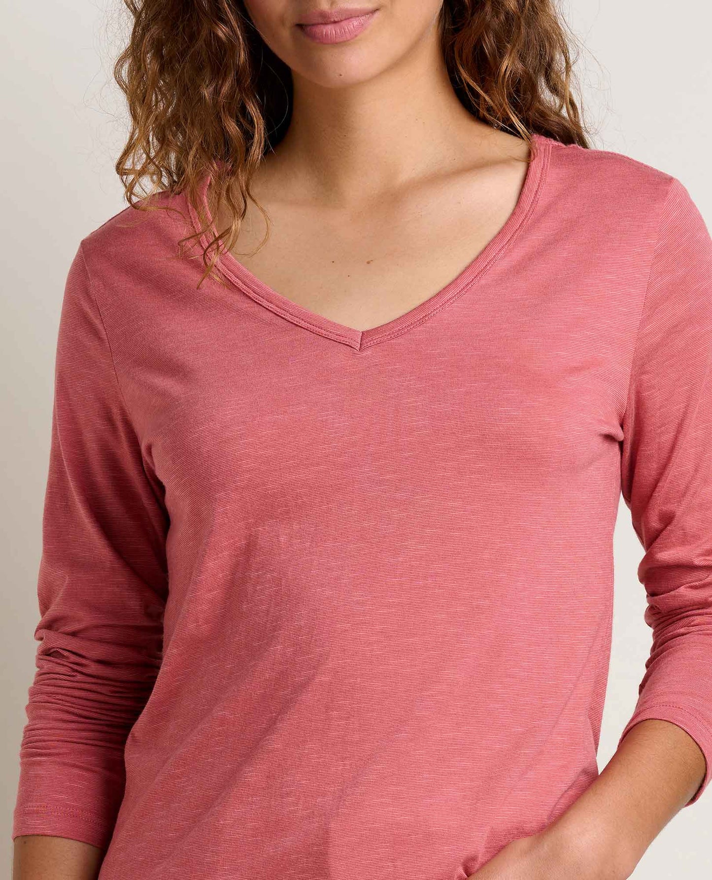 Toad and Co - Marley Long Sleeve V Tee - Dusty Cedar