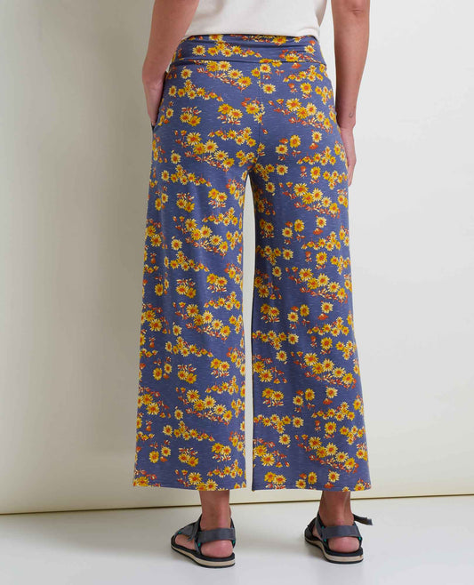 Toad and Co - Chaka Wide Leg Pant - Blue Shadow Daisy Print