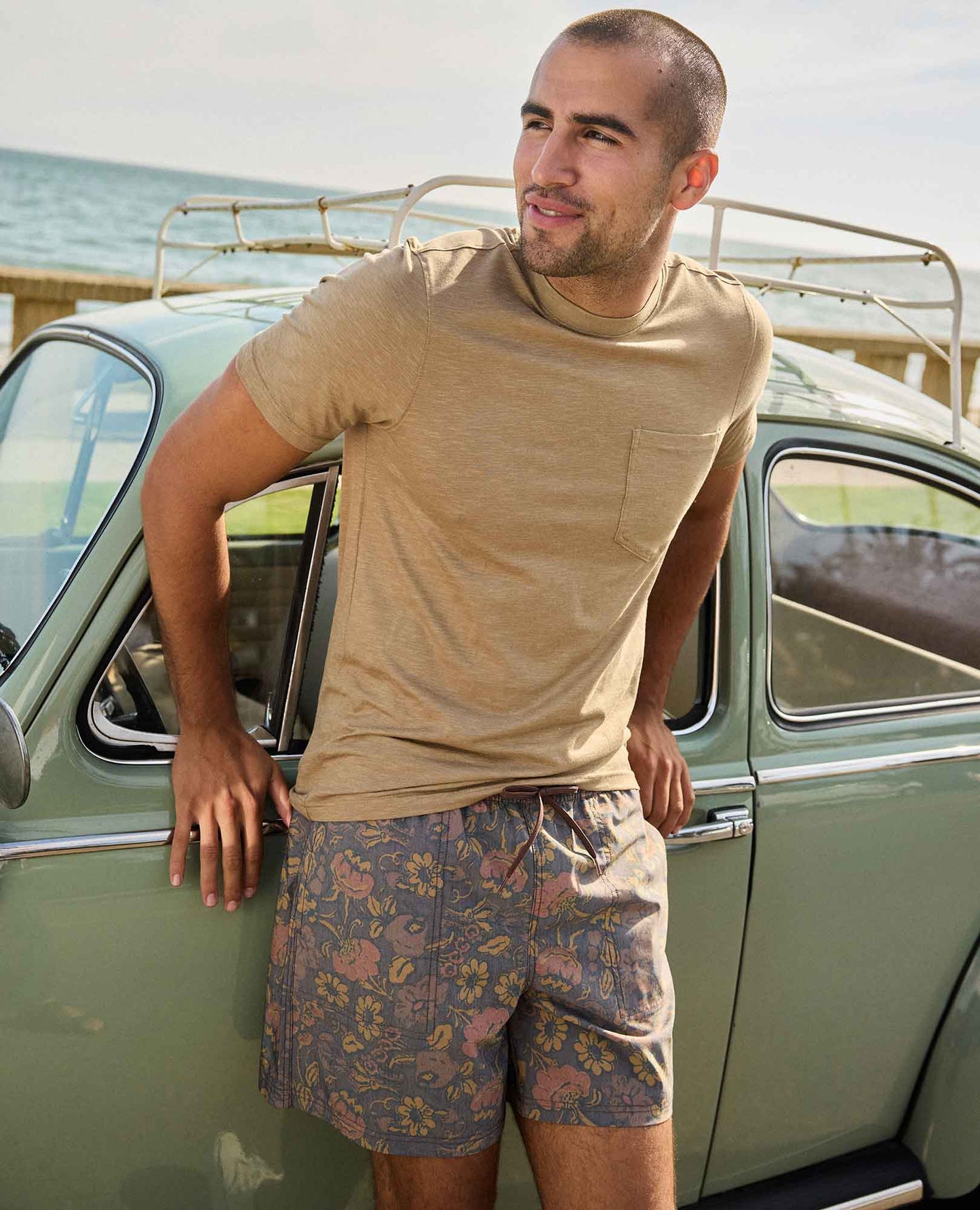 Toad and Co - Tempo Short Sleeve Pocket Crew - Khaki